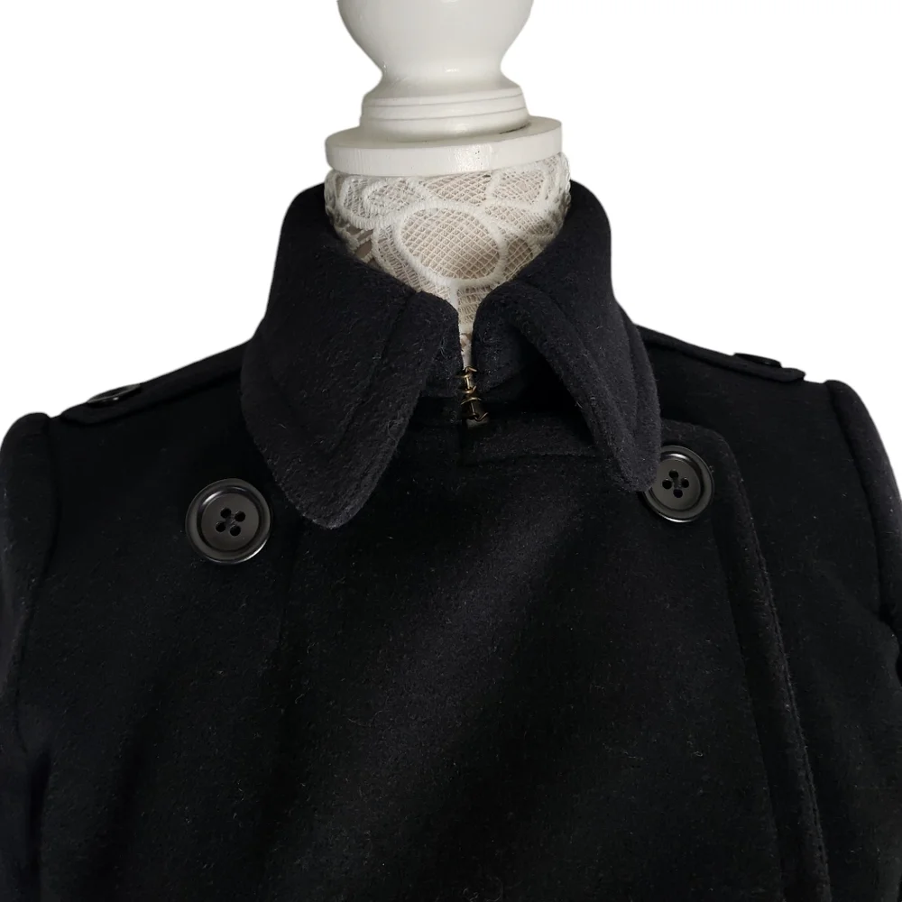 J. Crew black 100% wool peacoat size S - Picture 4 of 10